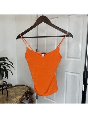 Cosabella Orange Camisole Top M L Made In Italy V Neck Adjustable Cami Tank
